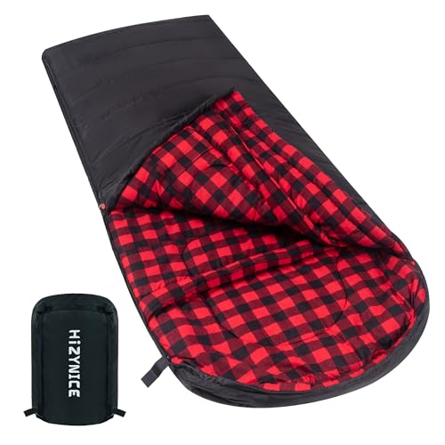 XXL Sleeping Bag for Adults - Cold Weather 30°F Comfort - Black / Right Zip