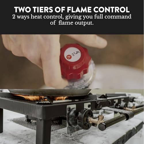 GasOne Black Double Propane Burner for Outdoor Cooking, Camping & Home Brewing