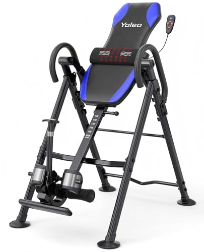 YOLEO Deep Blue Gravity Inversion Table for Back Pain Relief 2026