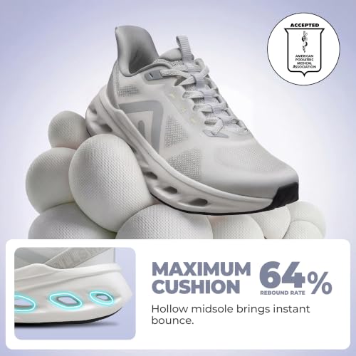 ALLSWIFIT Women's Slip-On Running & Walking Sneakers Grey 9 - Lightweight Comfort