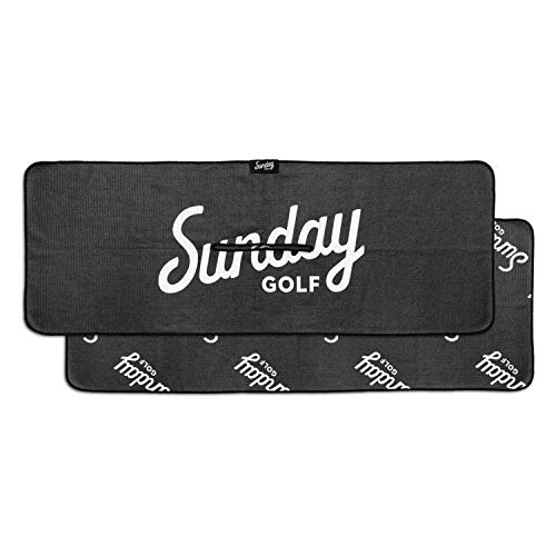 Sunday Golf Microfiber Golf Towel 14 x 40 inches| Premium Fabric | Waffle Pattern with Center Slit