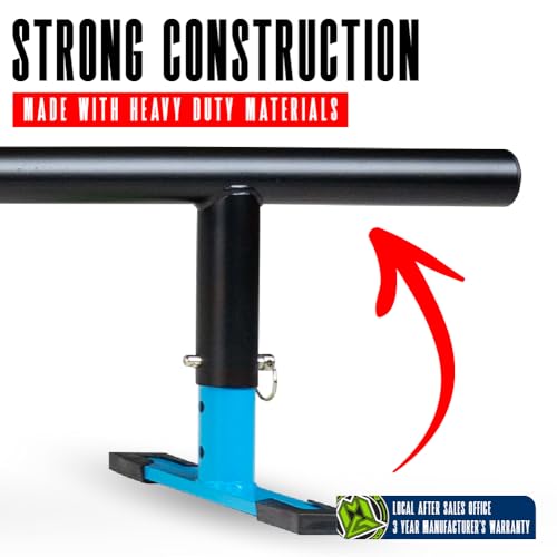 Blue Madd Gear Round Grind Rail - 55-Inch Skate & Scooter Wheel Ramp, Adjustable Height