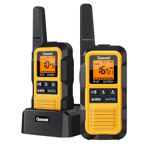 Gaswei G2pro+ Waterproof Floating Walkie Talkies 2 Pack - Long Range, Yellow