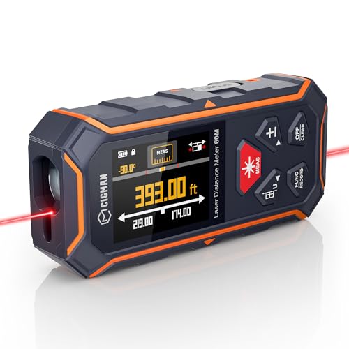 Laser Distance Meter 393Ft Dual Laser Measure with Backlit Display - Orange & Dark Blue