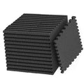 HulkFit Black Interlocking Exercise Mat Set, 36 Tiles, 144 sq ft, Foam Gym Flooring for Home & Garage Workouts