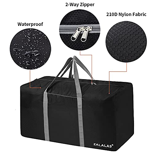 96L Waterproof Travel Duffle Bag - Extra Large Lightweight Carry-On for Men Women - Black
