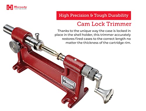 Hornady Cam-Lock Reloading Case Trimmer 050140 - Precise Brass Case Length Adjustment for Up to 50 Calibers