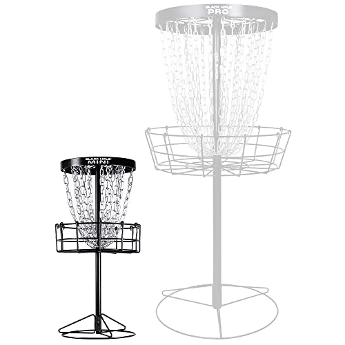 Mini Disc Golf Basket with 24 Chains - Portable Indoor & Outdoor Target, 26.5 Inch Tall