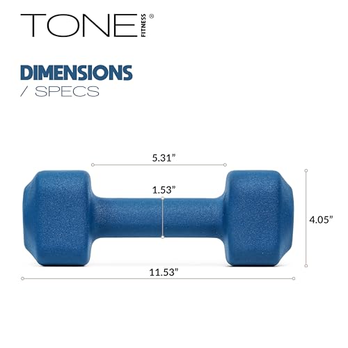 Purple 20 lb Neoprene Dumbbell Pairs with Anti-Roll Square Head - Tone Fitness