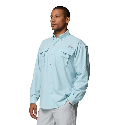 Columbia Men's PFG Bahama II Long Sleeve Shirt Large Marine Light - Fishing & Sun Protection
