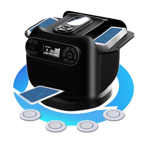 Echtur 2026 Automatic Card Shuffler & Dealer Machine 2-in-1 Black