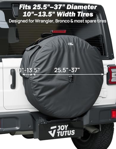 JOYTUTUS Bike Rack for Wrangler & Bronco Spare Tire, Fits 25.5-37 Inch Wheels