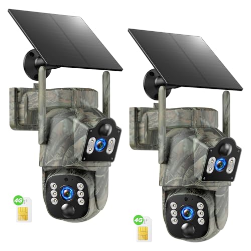 VOOPEAK 2 Pack Cellular Trail Camera with 4G LTE Dual Lens 360° Live Streaming