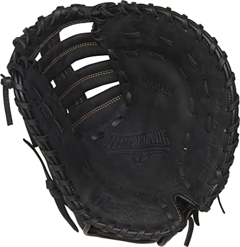 Rawlings Renegade Youth First Base Glove 11.5" - Double Bar Web, Black, Right Hand Throw
