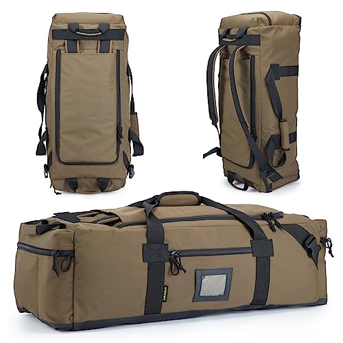 VEAGIA Brown 105L Large Water-Repellent Duffel Bag for Travel & Sports