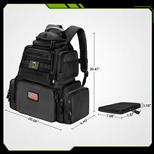 TIDEWE Tactical Range Backpack for Handguns Black – Gun Range Bag with Storage