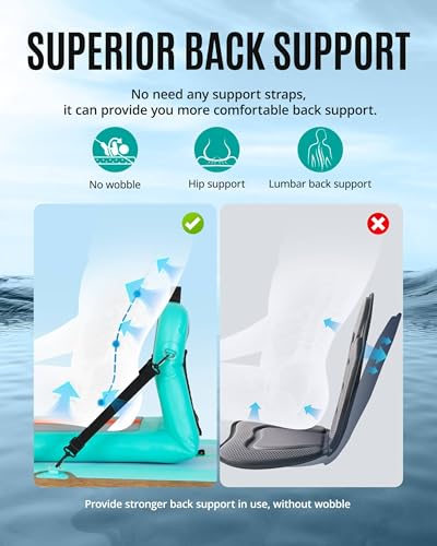 Turquoise ZLX Portable Inflatable Paddle Board Seat with Back Support & Air Pump
