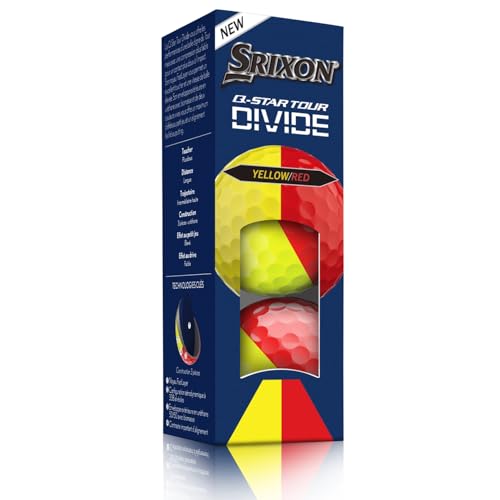 Srixon Q-Star Tour 6 Divide Golf Balls - Yellow/Red, Tour Performance
