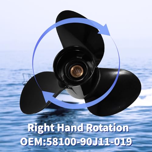 OEM Aluminum Outboard Propeller 14x19 for Suzuki 50-140HP RH 3-Blade