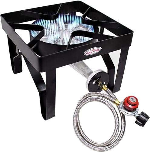 GasOne 200K BTU Propane Burner - Heavy-Duty Outdoor Stove for Cooking & Brewing