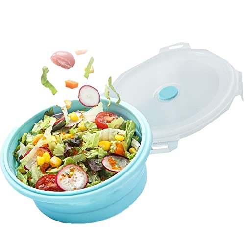 27oz Collapsible Food Storage Container with Lid - 800ml Silicone Bowl