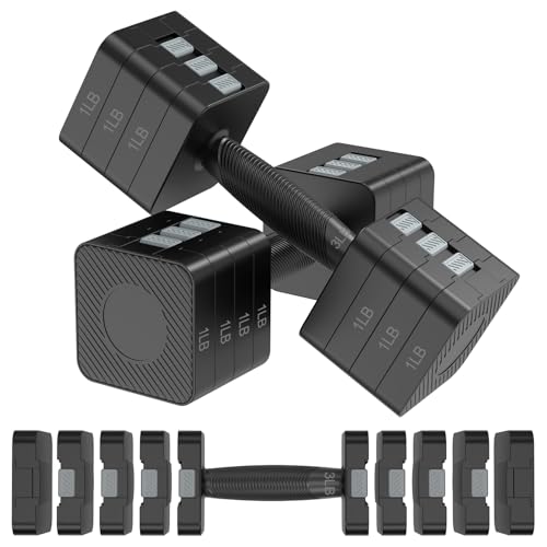 Adjustable Dumbbells Set for Home Gym - 5 Weight Options, Non-Slip Handle, Ink Variation