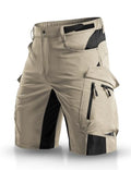 Men's Hiking Cargo Shorts - 4-Way Stretch, 6 Secure Pockets, Large / Light Khaki