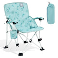 Kids Camping Chair with Cup Holder & Safety Lock - Dolphin Green, Portable, Supports 150lbs