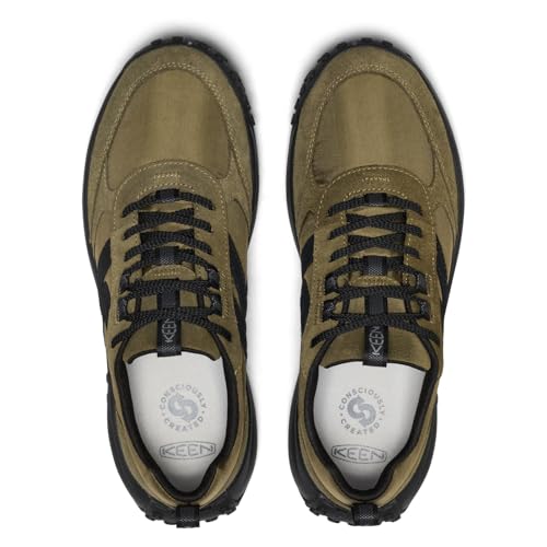 Men's Retro Style Durable Sneakers - Dark Olive Black, KS86