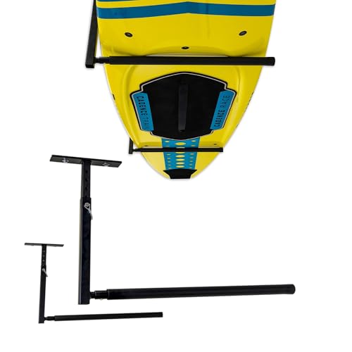 Adjustable Ceiling Paddleboard Storage Rack - Heavy Duty Garage Overhead Organizer - Single