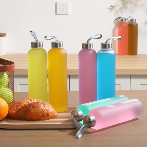 Novelinks Frosted 27oz Water Bottles Pack with Airtight Lids - Leakproof & Reusable
