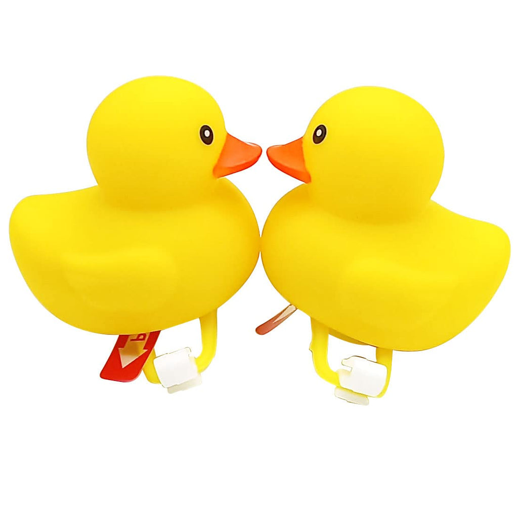 SUPIA 2 Pack Duck Bike Bell, Rubber Duck Bicycle Accessories, Bicycle Horns Mountain Bike Handlebar Light Bicycle Accessories, Yellow