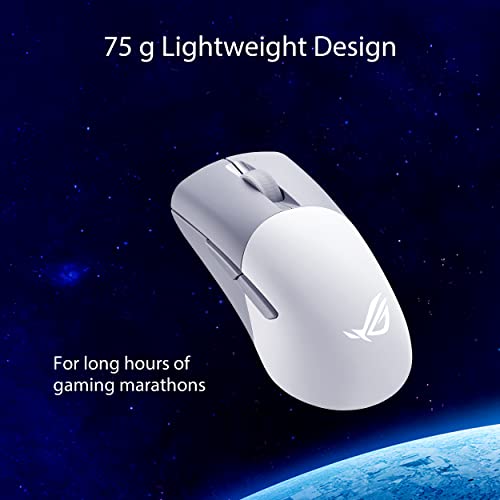 ASUS ROG Keris Wireless AimPoint Gaming Mouse White 75g Tri-Mode, 42K DPI
