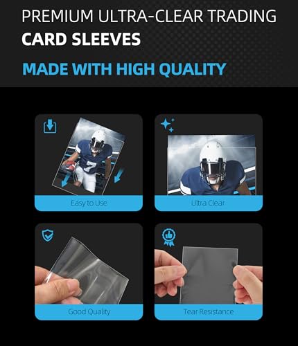 100 Count Clear Card Sleeves for Trading Cards - Acid-Free & PVC-Free