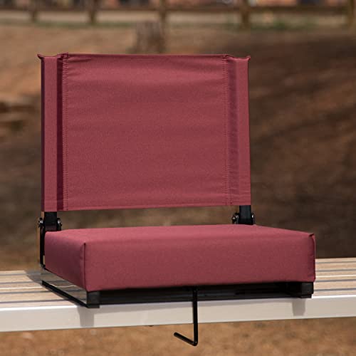 Ultra-Padded Portable Stadium Seat for Bleachers & Benches - Maroon, Set of 1