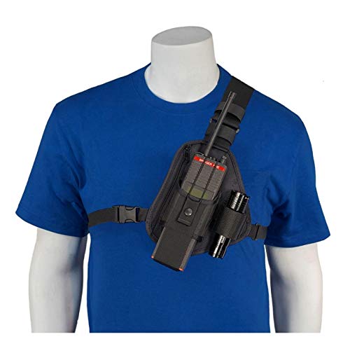 Radio Chest Harness with Adjustable Pouch for Two-Way Radios - Universal Fit