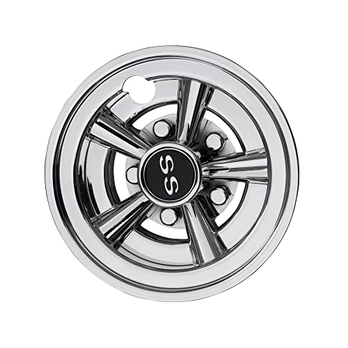 Silver 8-Inch Golf Cart Wheel Hubcaps Set of 4 - Easy Snap-On Fit for EZGO Yamaha Club Car