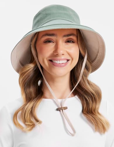 Solbari Women's UPF 50+ Holiday Sun Hat Large-X-Large Green/Beige