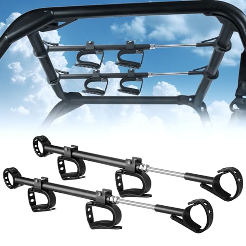 UTV Gun Rack Holder Adjustable Overhead Mount for 21-28 Inch Roll Bars