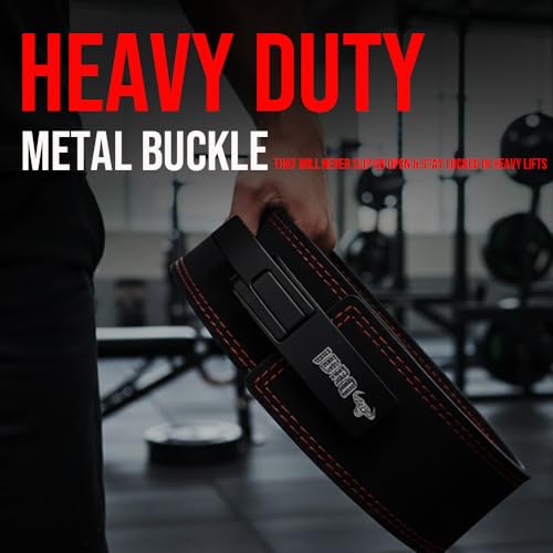 IBRO 10mm AllBlack Powerlifting Belt Medium - Heavy Duty Leather Support for Squats & Deadlifts