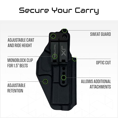 JX Tactical IWB Concealed Carry Holster for Sig Sauer P365X Macro in Black with Monoblock Clip