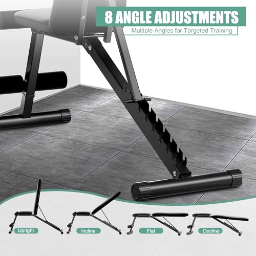 Adjustable Weight Bench for Home Gym Olympic Workout Bench with 700 LB Capacity Dumbbell Exercise Incline/Decline Bench for Strength Training and Full Body Workout