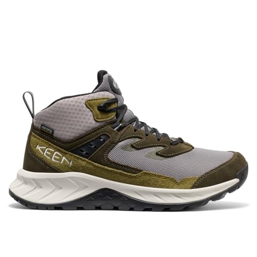 KEEN Men’s Hightrail Mid Waterproof Hiking Boots - Steel Grey/Forest Night 11