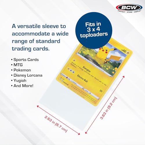Card Sleeves for Trading Cards 2-5/8 x 3-5/8 Inches Clear Pack of 1000