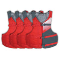 Stohlquist Adult Life Jacket PFD 4 Pack Red/Gray Coast Guard Approved Lightweight