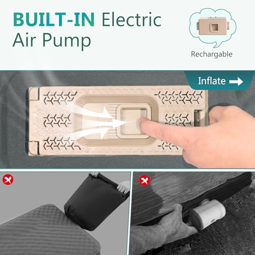 AKUDY Grey Self-Inflating Sleeping Pad with Electric Pump - Single