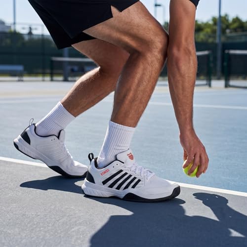 K-Swiss Men's Court Express 2 Tennis Shoes - White Black Mars Red 10
