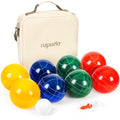 Outdoor Bocce Ball Set 107mm Regulation Size & Weight with 8 Resin Balls, Pallino & Carrying Case - Bright Colors