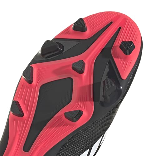 adidas Unisex Soccer Cleats Club Predator Firm & Multi Ground - Black/White/Lucid Red, Size 8 Women / 7 Men