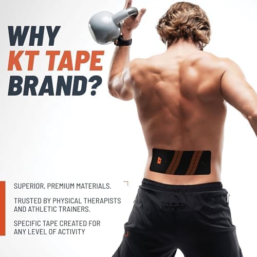 KT Tape | Pro Synthetic Kinesiology Athletic Tape - 10 Precut Wide Strips for Enhanced Support